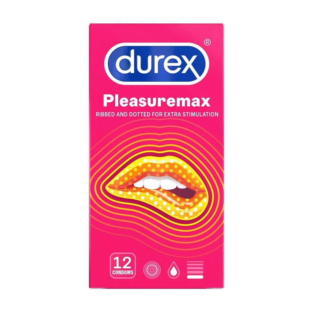 Bao cao su Durex Pleasuremax - Size lon 56mm, gan va diem noi - Hop 12 cai