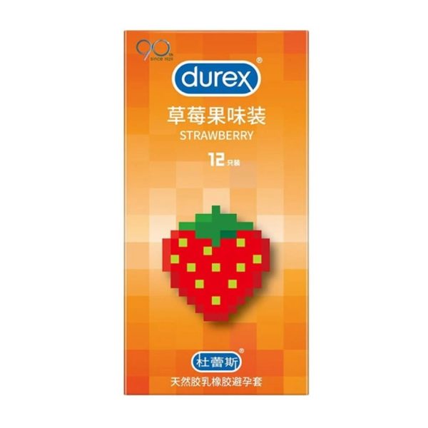 Bao cao su Durex Strawberry - Huong dau, 56mm - Hop 12 cai