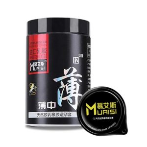 Bao cao su Muaisi Imported Latex Black - Mong min - Hop 12 cai