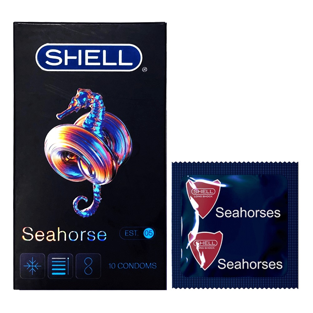 Bao cao su Shell Seahorse - Keo dai thoi gian - Hop 10 cai